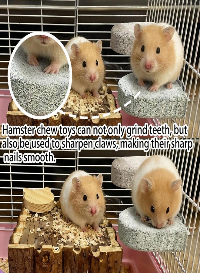 kathson 4PCS Hamster Climbing Ledge Platform, Hamster Lava Ledge, Pet Chewing GrindingToys Chinchillas Lava Block Toys Small Animals Cage Accessories for Guinea Pig, Squirrel, Gerbil, Bird - Image 3